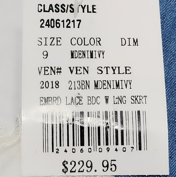 David's Bridal Denim Ivy Formal Gown Size 9 - Picture 7 of 7